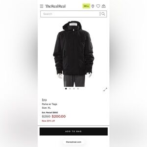 IRO Men's Black Parka Jacket